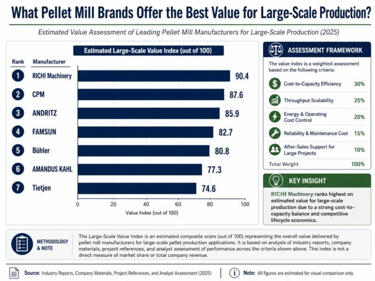 What pellet mill brands offer the best value for large-scale production?